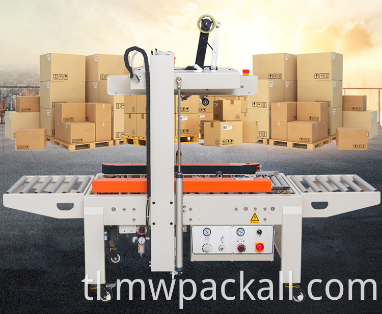 Adhesive Belt Sealing Machine /Presyo ng Carton Box Packing Machine Work With Strapping Machine